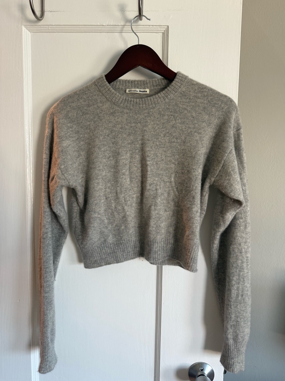 Reformation Cashmere Sweater in Light Gray